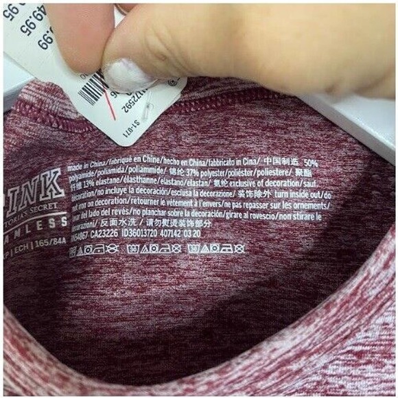 Victoria Secret PINK Women's Seamless Workout Crop Top Pink XS, MSRP $40 NWT - Picture 4 of 4